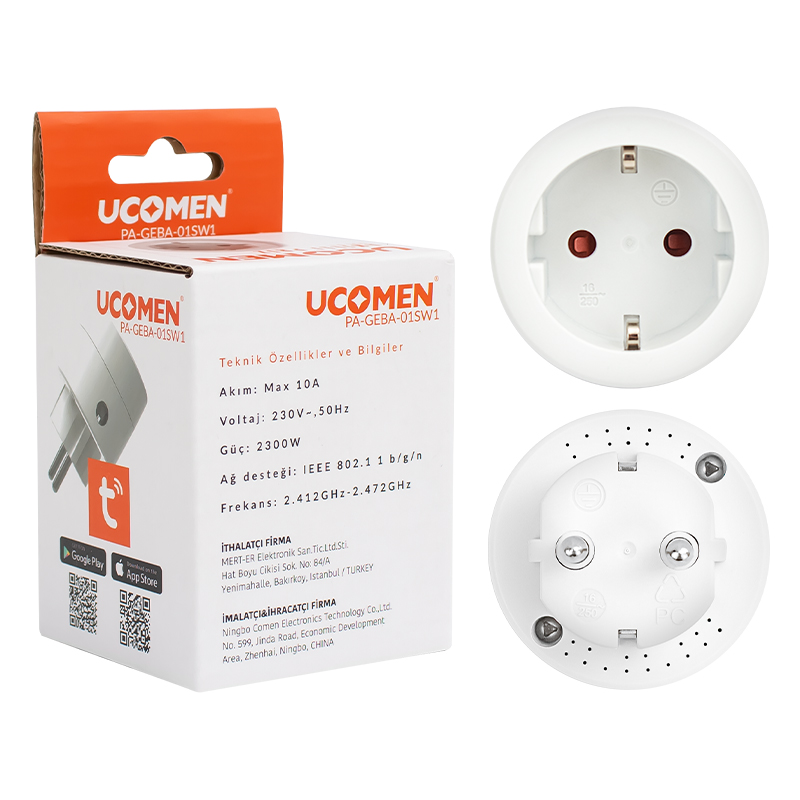 UCOMEN PA-GEBA-01SW 10 AMPER WİFİ TUYA DESTEKLİ AKILLI PRİZ (4812) UCOMEN PA-GEBA-01SW 10 AMPER WİFİ TUYA DESTEKLİ AKILLI PRİZ (4812)