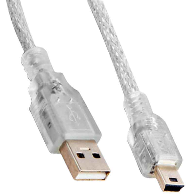 USB 2.0 5 METRE ŞEFFAF USB AM MİNİ 5 PİN KABLO (4812)