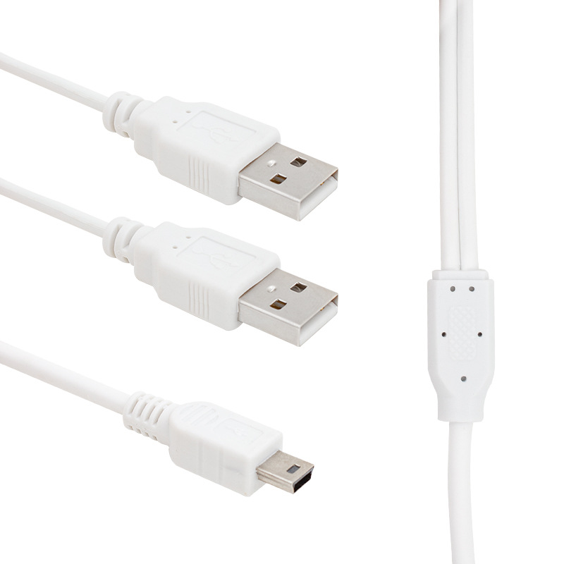 USB 2 X ERKEK - MİNİ USB 5 PİN (2.0V) 1.5 METRE KABLO (4812)
