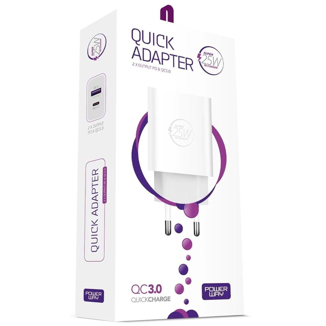 USB 3.0 / TYPE-C 25W 3.0A HIZLI ŞARJ ALETİ BAŞLIĞI PD25W (4812)
