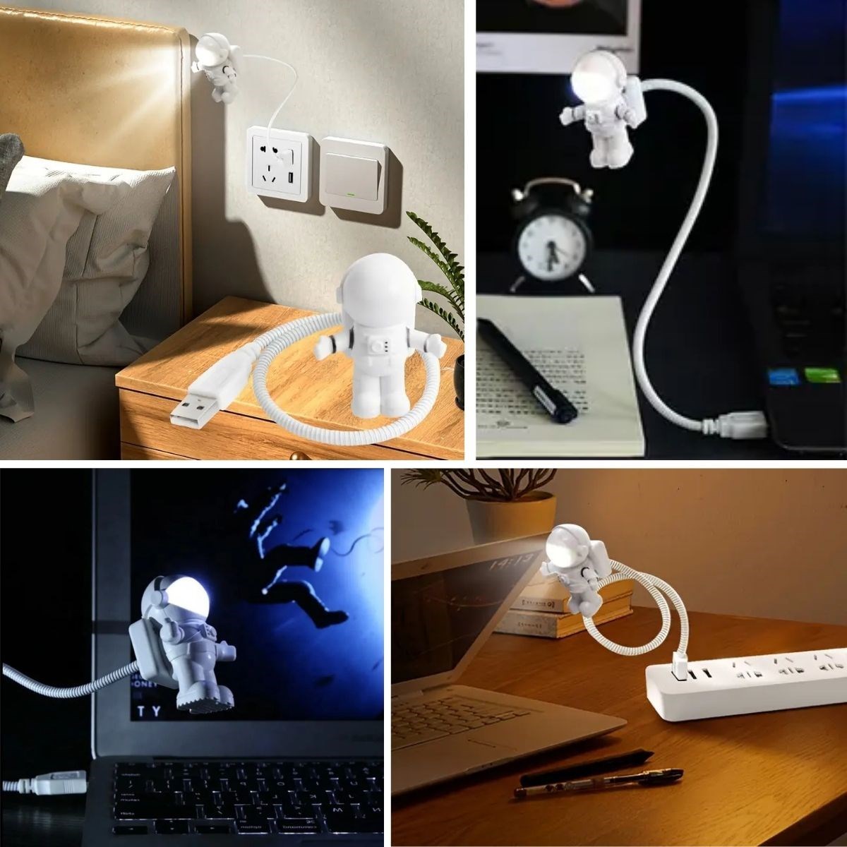 USB Astronot Gece Lambası, Masa Lambası, Kitap Okuma Lambası Işığı (4812)