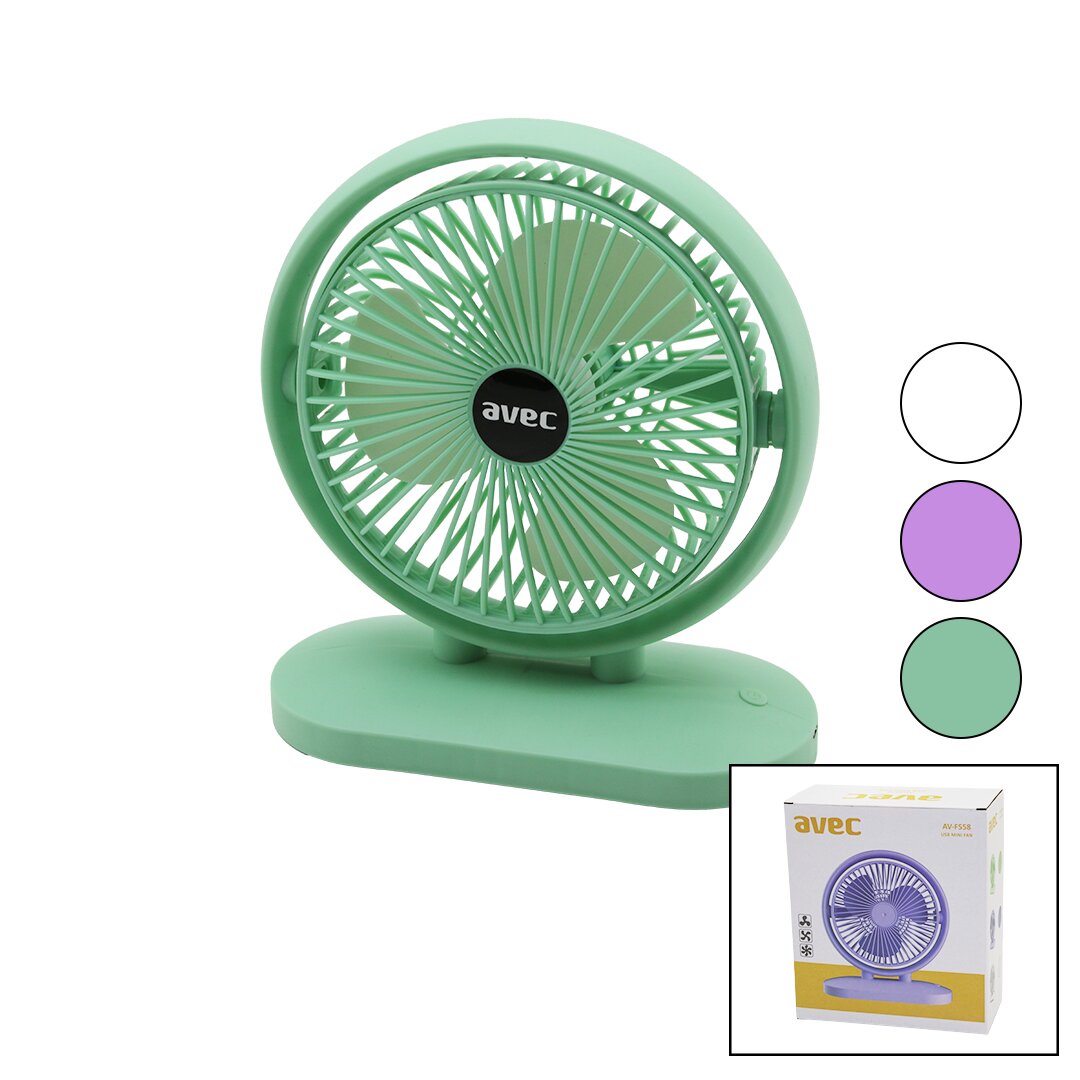 USB MASA ÜSTÜ FAN=16CM VANTİLATÖR  180 DERECE  3 KADEME HIZ 3PERVANE RENKLİ PLS.STAND=9X20X22.7CM (4812)