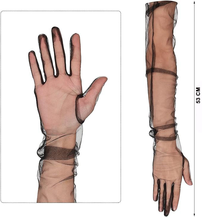 Uzun Boy Likralı Siyah Renk Yetişkin Mega Tül Eldiven 53 cm (4812) Uzun Boy Likralı Siyah Renk Yetişkin Mega Tül Eldiven 53 cm (4812)