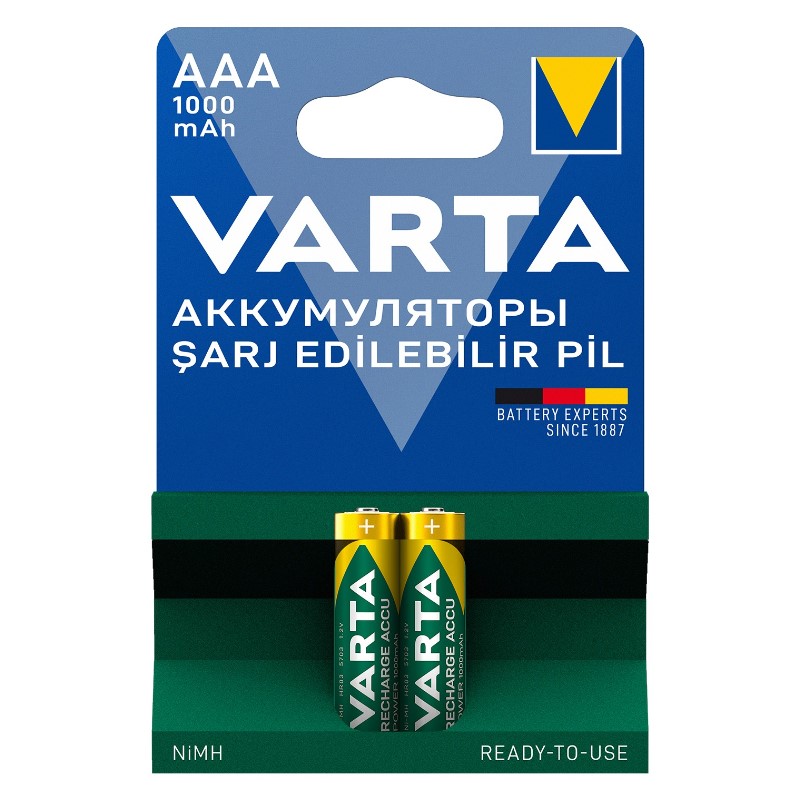 VARTA NI-MH 1.2V 1000 MAH HR03 AAA ŞARJLI 2Lİ İNCE KALEM PİL (4812)