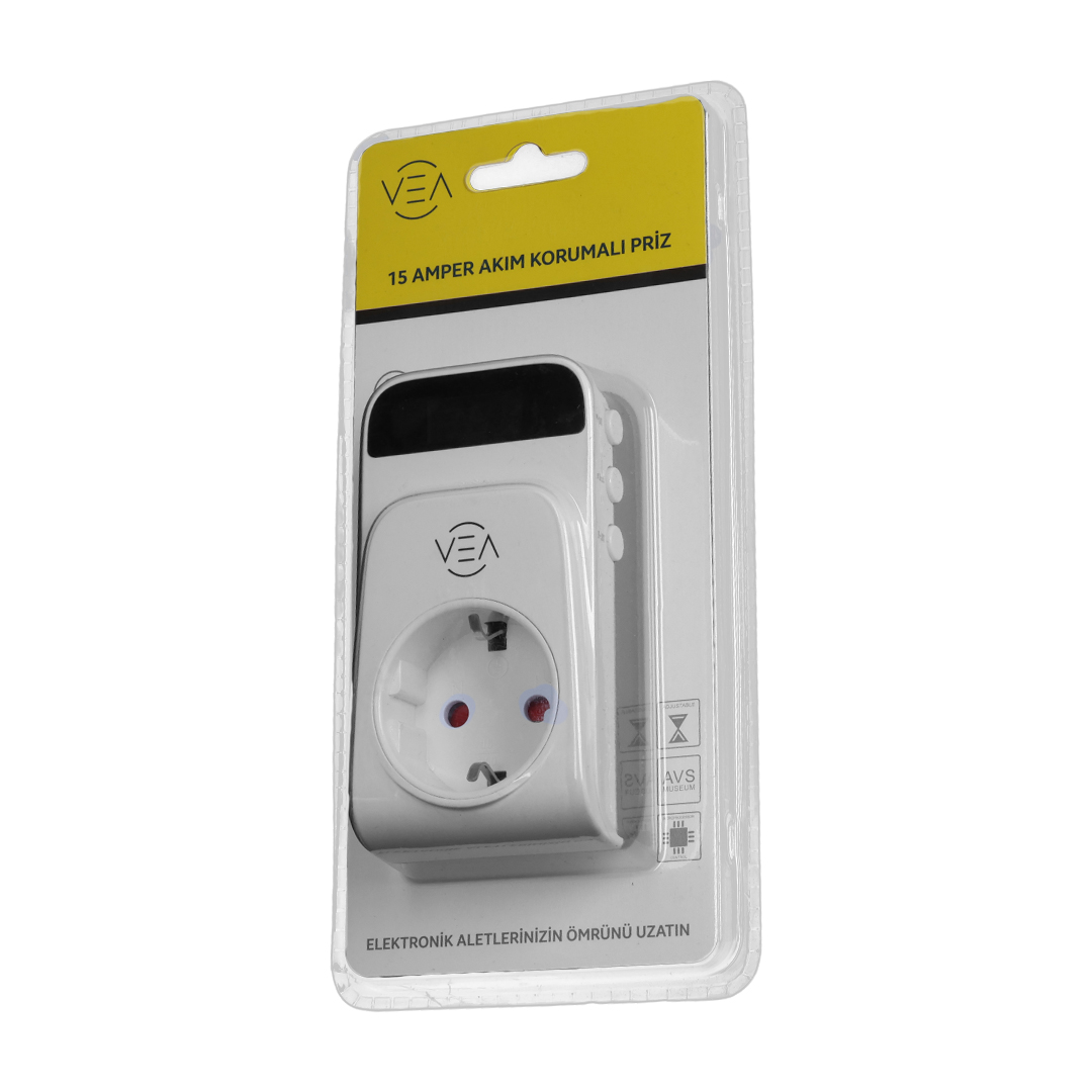 VEA VE-25530 15A 3520W TEKLİ DİJİTAL GÖSTERGELİ AKIM KORUMALI PRİZ AŞIRI YÜKSEK GERİLİM (4812) VEA VE-25530 15A 3520W TEKLİ DİJİTAL GÖSTERGELİ AKIM KORUMALI PRİZ AŞIRI YÜKSEK GERİLİM (4812)