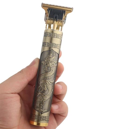 Vintage Görünümlü Güçlü 4 Farklı Başlıklı USB ŞarjlI Manuel Tıraş Makinası (4812)