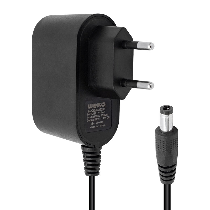 12 VOLT - 2 AMPER 5.5*2.5 UÇLU PLASTİK KASA PRİZ TİP ADAPTÖR KUTULU YERLİ ÜRETİM (4812)