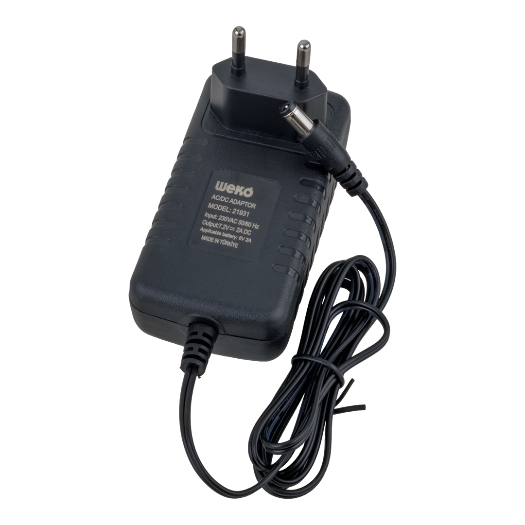 7.2 VOLT - 2 AMPER 5.5*2.5 UÇLU LEDLİ YERLİ ÜRETİM AKÜ ŞARJ CİHAZI (OUT:6V-2A) (4812)