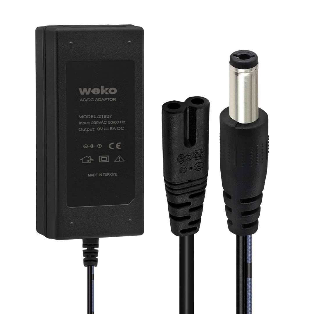 9 VOLT - 5 AMPER 5.5*2.5 UÇLU YERLİ ÜRETİM YAZAR KASA/POS MAKİNESİ MASAÜSTÜ  ADAPTÖR (4812)