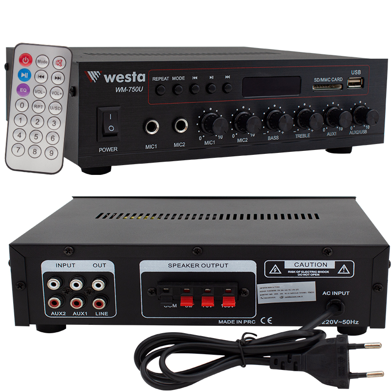 WESTA WM-750U 80W MİNİ 100V/70V/4-16 OHM USB/SD/BLUETOOTH/ UK-2 MİK.GİRİŞ TRAFOLU ANFİ (4812) WESTA WM-750U 80W MİNİ 100V/70V/4-16 OHM USB/SD/BLUETOOTH/ UK-2 MİK.GİRİŞ TRAFOLU ANFİ (4812)