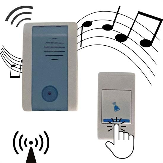 Wireless Bağlantılı Ev, Ofis, Daire veya Bahçe Kapıları İçin Kablosuz Kapı Zili (4812) Wireless Bağlantılı Ev, Ofis, Daire veya Bahçe Kapıları İçin Kablosuz Kapı Zili (4812)