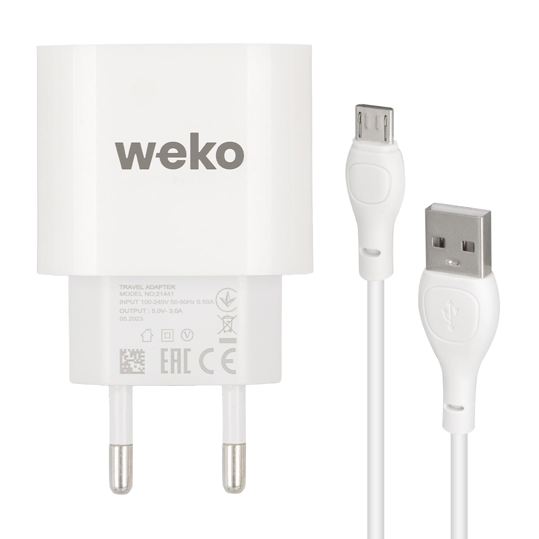 WK-21441 PDU QC 3.0 AMPER ŞARJ BAŞLIK ADAPTÖRÜ + MICRO USB KABLO (NO:1) (4812)
