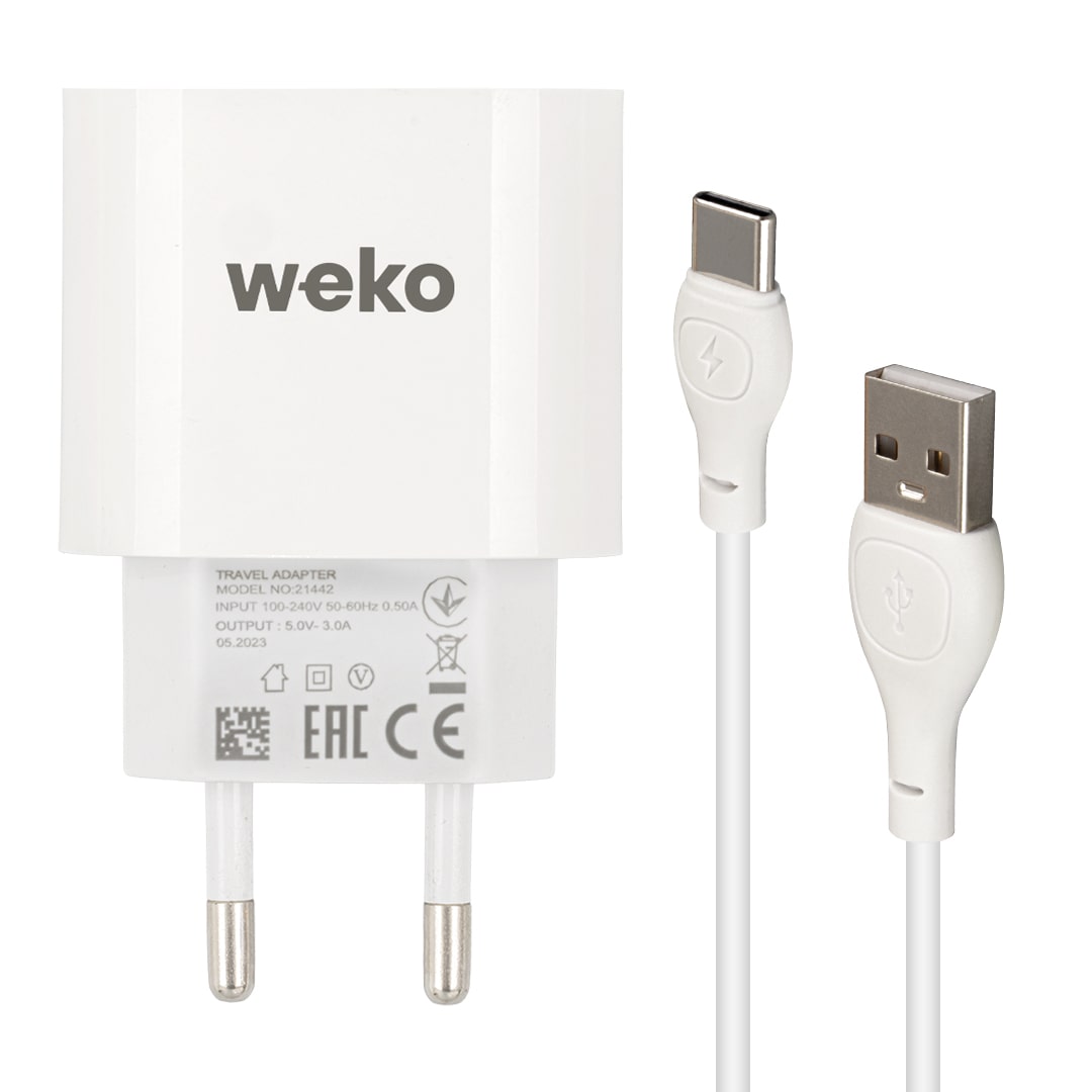 WK-21442 PDU QC 3.0 AMPER ŞARJ BAŞLIK ADAPTÖRÜ + TYPE-C KABLO (NO:1) (4812)