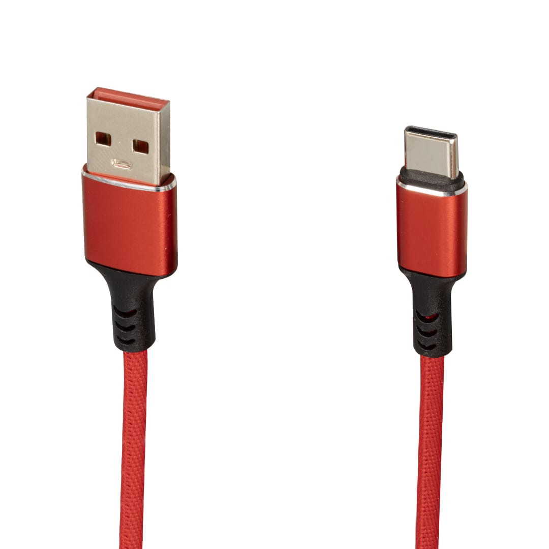 WK-22024 USB TO TYPE-C ÖRGÜLÜ KIRMIZI ŞARJ KABLOSU (NO:14) (4812)