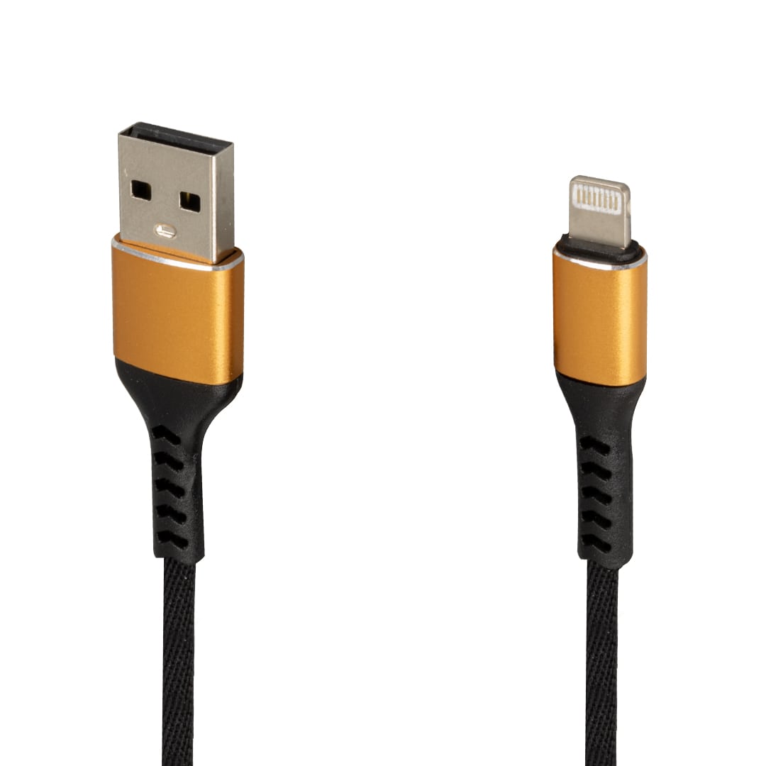 WK-22025 USB TO LIGHTNING ÖRGÜLÜ SİYAH ŞARJ KABLOSU (NO:14) (4812)