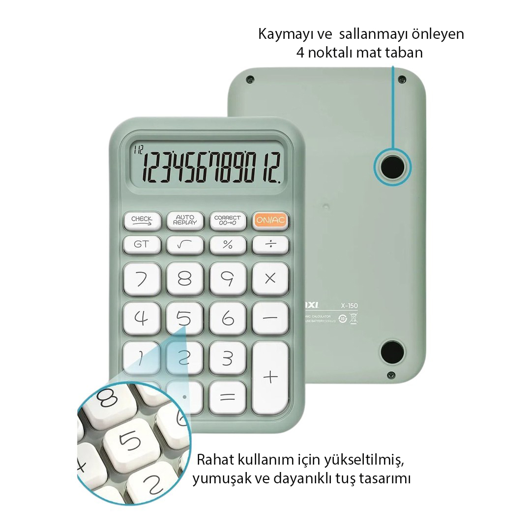 YEŞİL 12 HANELİ HESAP MAKİNESİ (4812)