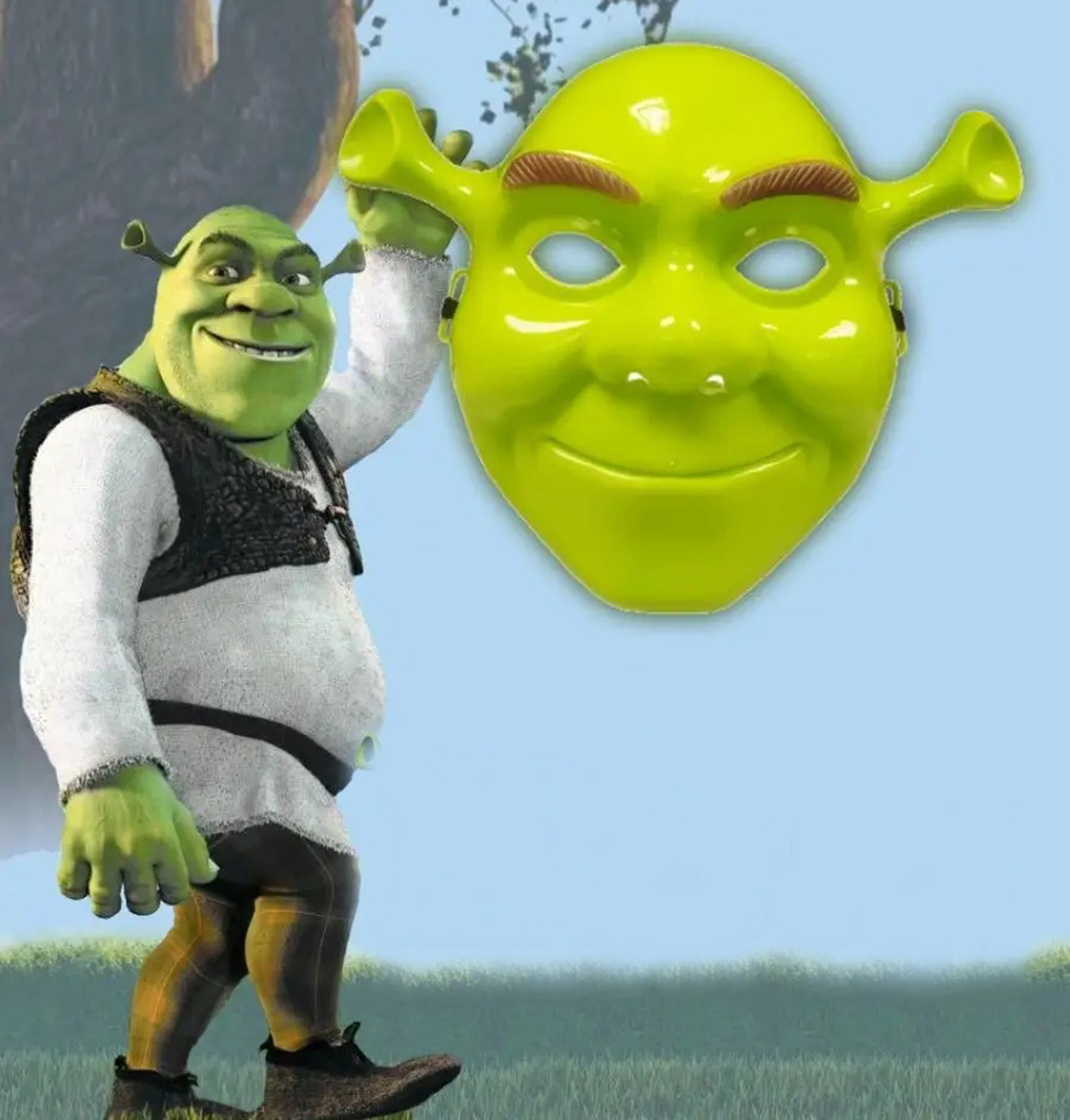 Yeşil Shrek Maskesi 21x25 cm (4812)