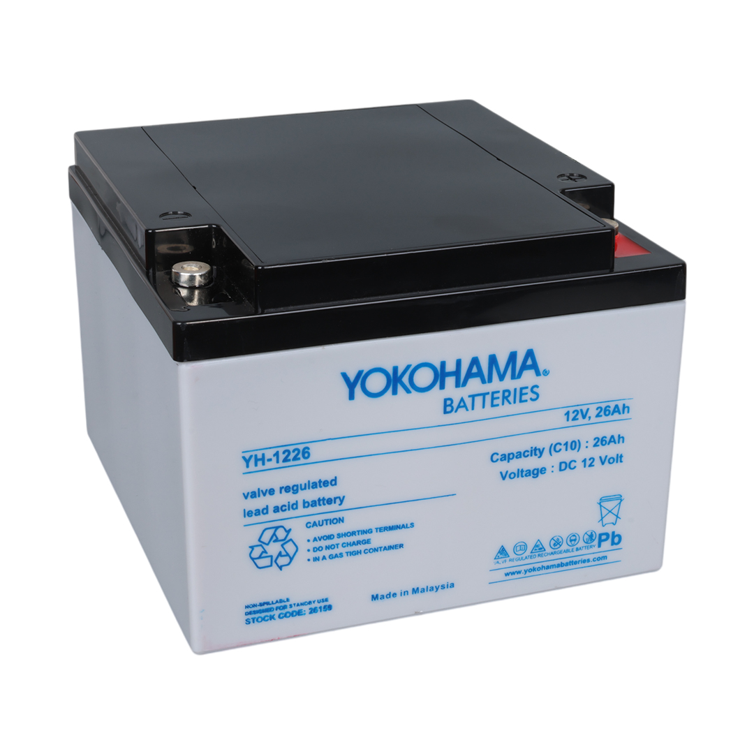 YOKOHAMA YH-1226 12 VOLT - 26 AMPER KURU AKÜ (165 X 176 X 125 MM) (4812)