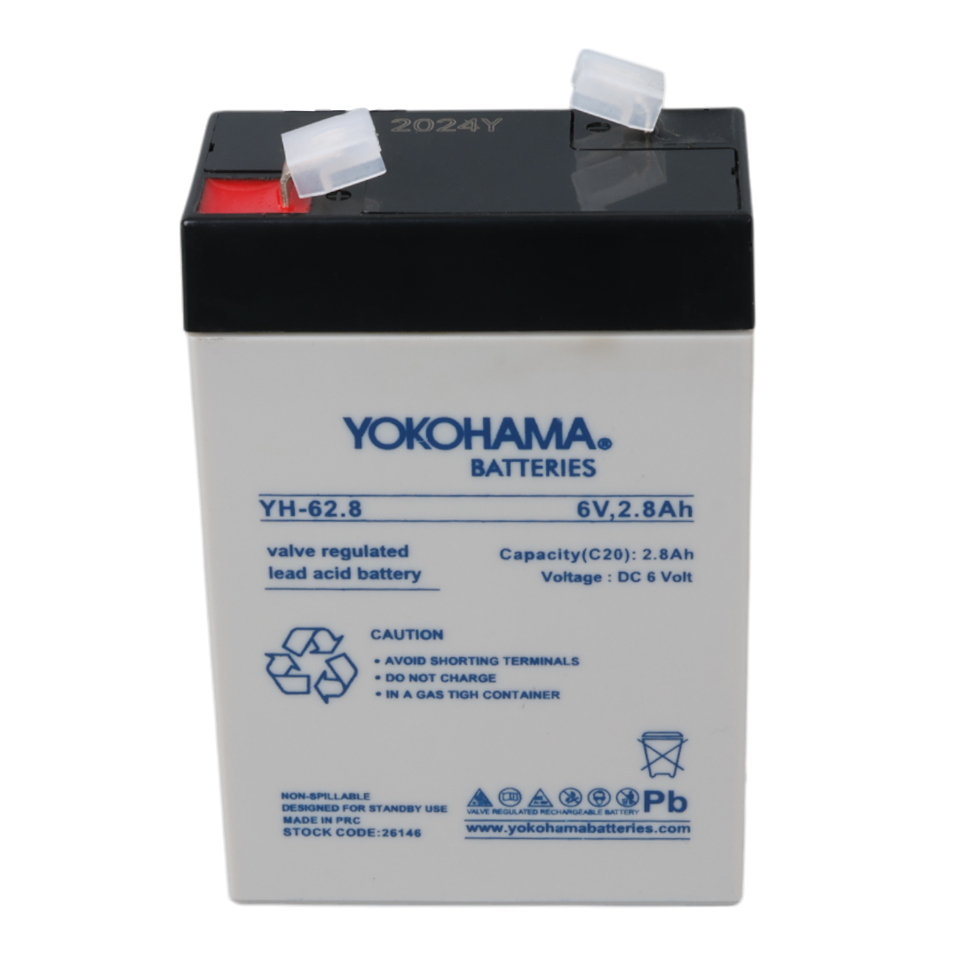 YOKOHAMA YH-62.8 6 VOLT - 2.8 AMPER DİK AKÜ (66 X 33 X 97 MM) (4812)