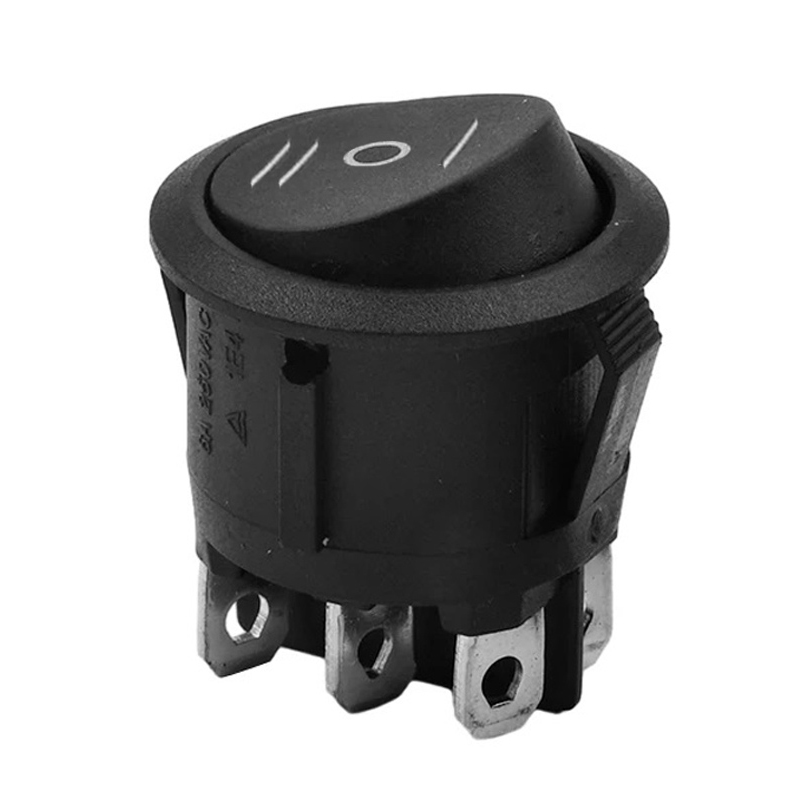 YUVARLAK ANAHTAR ON-OFF-ON 6P SİYAH (IC-134-6) (4812)