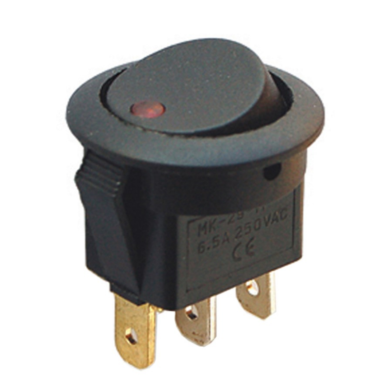 YUVARLAK NOKTA IŞIKLI 3 PİN 12 VOLT ON-OFF ANAHTAR (IC-132A) (4812)
