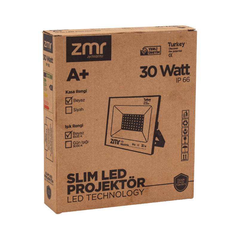 ZMR 30 WATT 6500K IP66 150* IŞIK AÇISI 220 VOLT SİYAH SLİM KASA LED PROJEKTÖR (4812) ZMR 30 WATT 6500K IP66 150* IŞIK AÇISI 220 VOLT SİYAH SLİM KASA LED PROJEKTÖR (4812)